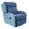 Image of Pressure Care Lift Recliner Chair with Air Cells three quarter view showing seat depth and arm supports