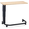 Image of Rectangular Over Bed Table HR 44-83cm SWL 30kg standard configuration with wood top and castors