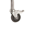 Image of Single Linen Skip with Foot Operated Lid and Castors stainless steel frame with white hinged lid