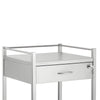 Image of Stainless Steel Dressing Trolley with Lockable Drawer and Shelf top rail and keyed drawer close up