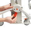 Image of Swift Mobil-2 Height Adjustable Shower Commode Chair height adjustment lever and rear wheel detail