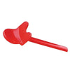 Image of Therapy Feeding Spoon for Lip Closure Training red ergonomic spoon with extended angled handle close view