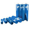 Image of Therapy Positioning Roll for Rehabilitation and Exercise Support set of blue cylindrical foam rolls in assorted sizes for therapy positioning exercises