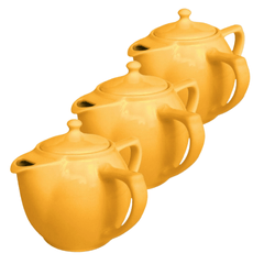 Two-Handled Ceramic Teapot For Seniors Yellow