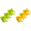 Image of Two Handled Ceramic Feeding Cup For Seniors Green And Yellow