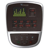 Image of Vision R60 Self Powered Recumbent Exercise Bike console showing heart rate, resistance and workout metrics display