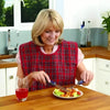 Image of Waterproof Adult Bib with Food Catcher for Mealtime Protection Red