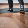 Image of Wireless Floor Mat Alarm Kit with LED Pager floor mat in use under shoes