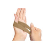 Image of Beige rolyan r-stretch elasticised loop strap on a hand