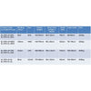 Image of Cobalt Standing Sling size chart with height, sling size, waist belt, waist range and safe working load