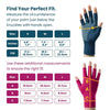Image of Dext compression glove size chart by palm circumference