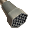 Image of Close up of the hexagonal rubber tip on a forearm crutch