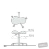 Image of HT hi-lo peanut saddle stool height adjustment gas lift positions