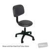 Image of HT Round Top Therapist Stool with Backrest in Austex Studio+ Black vinyl (AI colour preview)