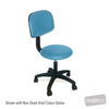 Image of HT Round Top Therapist Stool with Backrest in Austex Studio+ Lagoon vinyl (AI colour preview)
