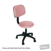 Image of HT Round Top Therapist Stool with Backrest in Austex Studio+ Mink vinyl (AI colour preview)