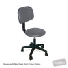 Image of HT Round Top Therapist Stool with Backrest in Austex Studio+ Pewter vinyl (AI colour preview)