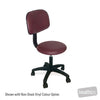 Image of HT Round Top Therapist Stool with Backrest in Austex Studio+ Ruby vinyl (AI colour preview)