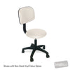 Image of HT Round Top Therapist Stool with Backrest in Austex Studio+ Snow vinyl (AI colour preview)