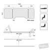 Image of lynx ultrasound table cutout adjustable backrest and footrest positions diagram