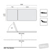 Image of two-section treatment table height adjustment positions