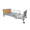 Image of 3/4 length bed rails fitted to a bed base, foot end view