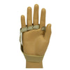 Image of polycentric hinged ulnar drift splint palm view on a model hand