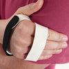 Image of Rolyan aquaplast original thermoplastic splint on the hand with strap