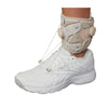 Image of Saebostep foot drop brace in beige worn with a white shoe