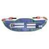 Image of Cobalt Standing Sling with keyhole clip fitting laid flat, front view with waist belt and buckle