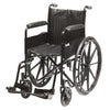 Image of Steel self propelled wheelchair from the other side, showing footrests and folding frame