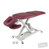 Image of SX Contour Manipulation Table - Two Section, PAR Headpiece & Lift-Up Backrest in Austex Studio+ Ruby vinyl (AI colour preview)