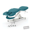 Image of SX Contour Massage Table - Mid-Lift Tail-Lift w/Castors in Austex Studio+ Caribbean vinyl (AI colour preview)