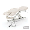 Image of SX Contour Massage Table - Mid-Lift Tail-Lift w/Castors in Austex Studio+ Snow vinyl (AI colour preview)