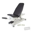 Image of SX Gynae Examination Chair - Electric Backrest - Electric Locking Castors in Austex Studio+ Black vinyl (AI colour preview)