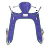 Image of Toileting hoist sling with head support and loop attachments, large size with green binding