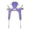 Image of Toileting sling with head support and loop attachments, laid flat