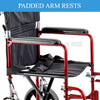 Image of AUSCARE Shopper 12 Attendant Propelled Wheelchair Padded Armrests