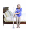 Image of Ceiling to Floor Grab Bar with Curved Handle Standing Up From Bed