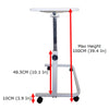 Image of Days Over Bed Table Expanded Sideview with Measurements