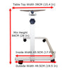 Image of Days Over Bed Table Width Measurements