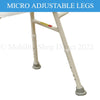 Image of Non-Padded Shower Stool with Arm Supports PQ108L Adjustable Leg