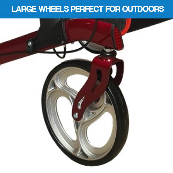 PQUIP Compact Portable Outdoor Rollator PAB350 Large Wheels Ideal for Maneuvring Outdoors