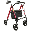 Image of Slim Adjustable 8" Wheel Travel Rollator Red