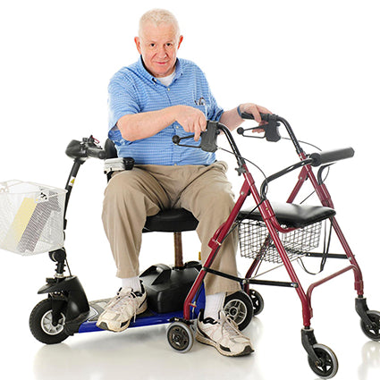 man using walking aids