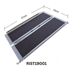 RIST19001 Portable Folding Wheelchair Ramp lightweight slip-resistant access ramp 61cm x 74cm