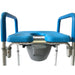 3-in-1 Width Adjustable Bariatric Commode Shower Chair close-up of seat opening and removable commode bucket