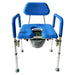 3-in-1 Width Adjustable Bariatric Commode Shower Chair rear view with backrest and reinforced frame