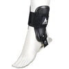 Image of Active Ankle T2 Rigid Hinged Ankle Brace for Sports Support black brace worn on foot side view
