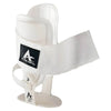 Image of Active Ankle T2 Rigid Hinged Ankle Brace for Sports Support white brace with strap and hinge detail